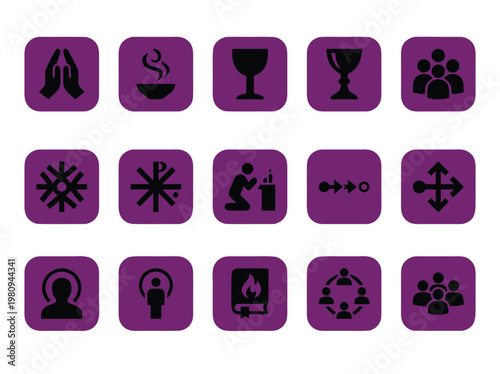 Collection of Religious Symbols and Icons.