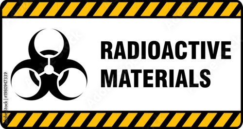 radioactive danger warning sign printable label poster plaque for industry template design