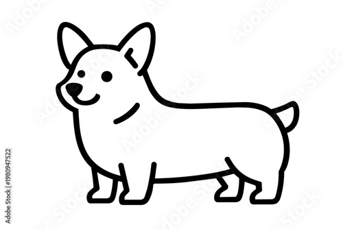 Welsh Corgi simple monochrome line illustration

コーギーのシンプルモノクロ線画イラスト