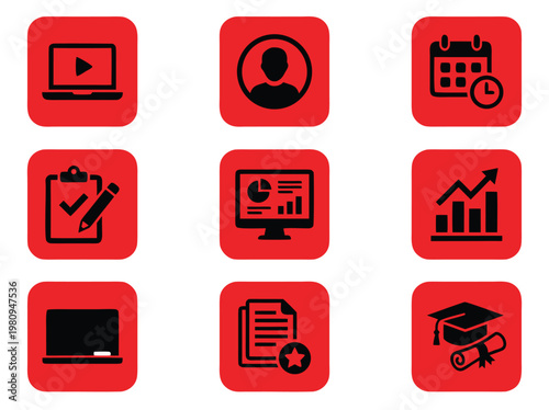 Collection of Education and Business Icons.