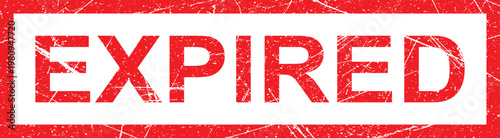 Expired Stamp Text – Red Grunge Distressed Label