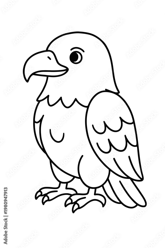 Fototapeta premium A cute cartoon parrot in a nature wildlife illustration