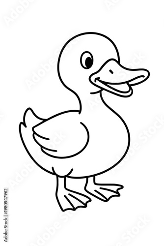 A funny duck in an isolated vector illustration