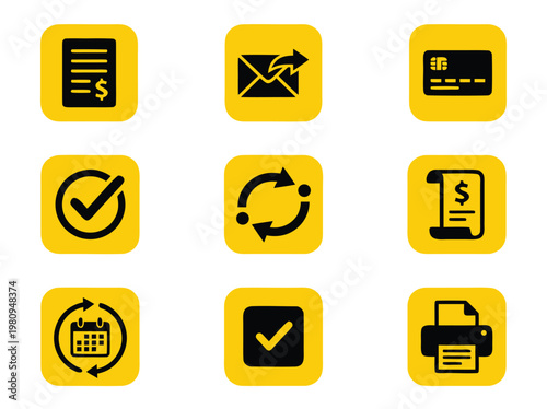 Financial Transaction Icons Set 1.