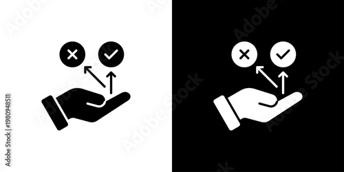 Decision Icon Sheet Black And White