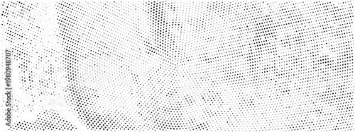 Halftone background pattern. Grain texture polka dots on white background. Round old Dot art speck distressed grunge texture banner