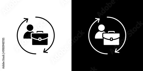 Businessman Icon Sheet Black And White