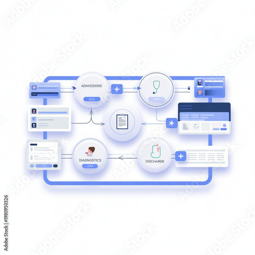 Hospital Workflow Automation System Vector