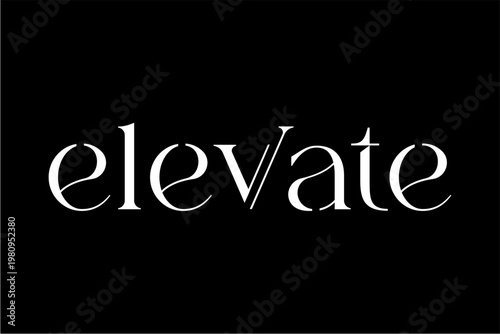 White word Elevate on black background.