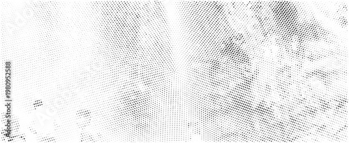 Halftone background pattern. Grain texture polka dots on white background. Overlay grunge dots speck distressed grunge texture banner