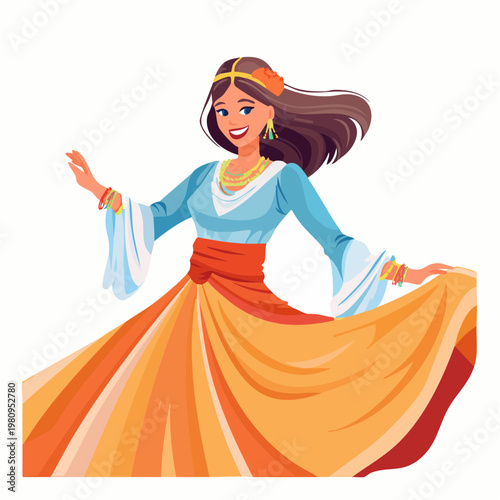 Tanzende Russin in Bewegung