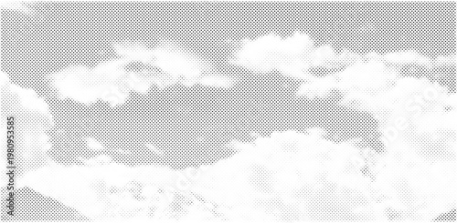 Halftone background pattern. Grain texture polka dots on white background. Dot art speck distressed grunge texture banner