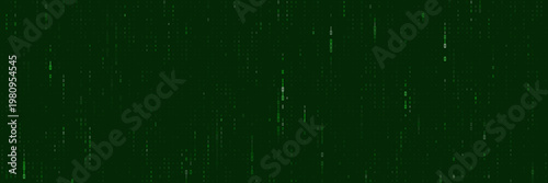 Green binary code digital rain background for cybersecurity threat detection and ethical hacking