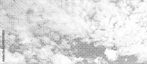 Halftone background pattern. Grain texture polka dots on white background. Dot art dither creative distressed grunge texture banner