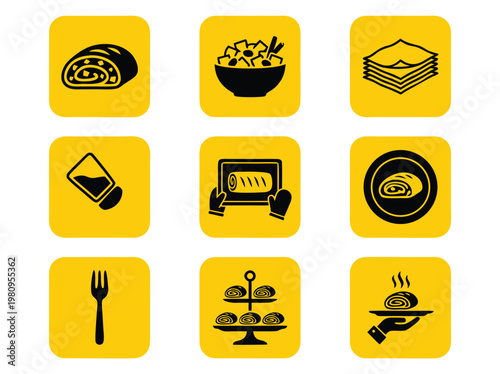 Food preparation and serving icons 1.