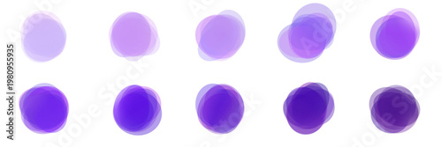 Set of purple abstract watercolor blobs for neurodiversity awareness and sensory design