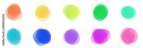 Colorful overlapping abstract shapes for neurodiversity spectrum and sensory friendly branding