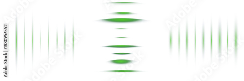 Abstract Green Quantum Computing Data Visualization Signal on White Background