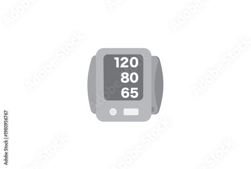 正常な数値を表示している手首式血圧計