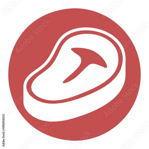 T-Bone Steak Glyph Vector Icon Design