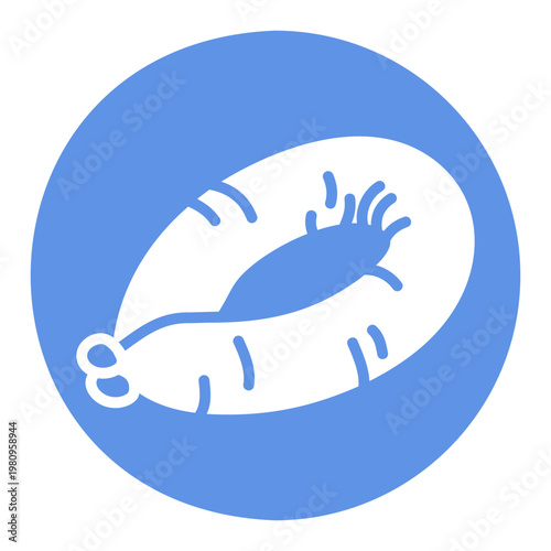Smoked Ring Sausage Glyph Vector Icon