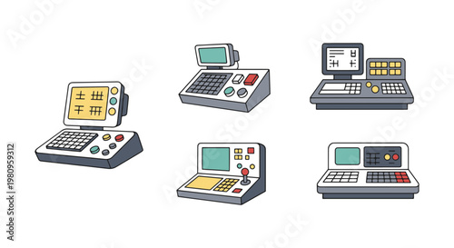 Operator Console Line art modern abstract vector