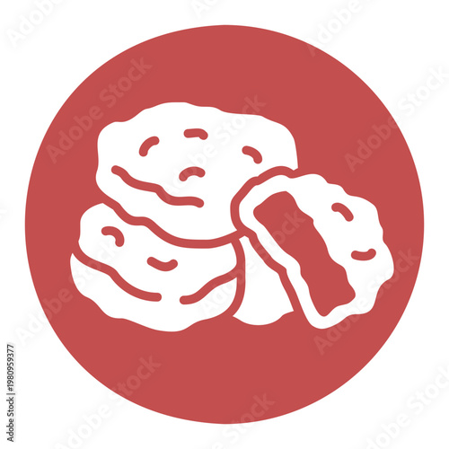 Fried Chicken Nuggets Glyph Vector Icon