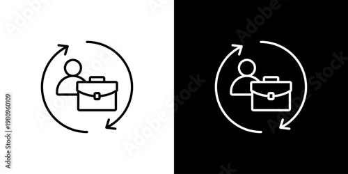 Businessman Icon Sheet Black And White