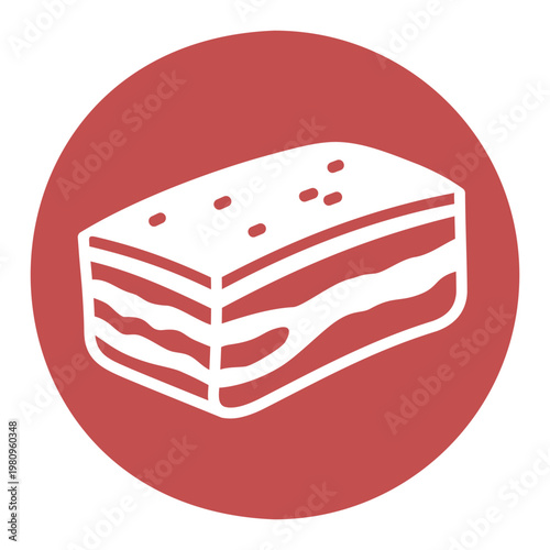 Traditional Pork Lard Slice Glyph Icon