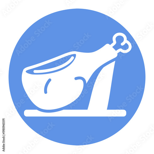 Spanish Jamon Cured Ham Glyph Icon