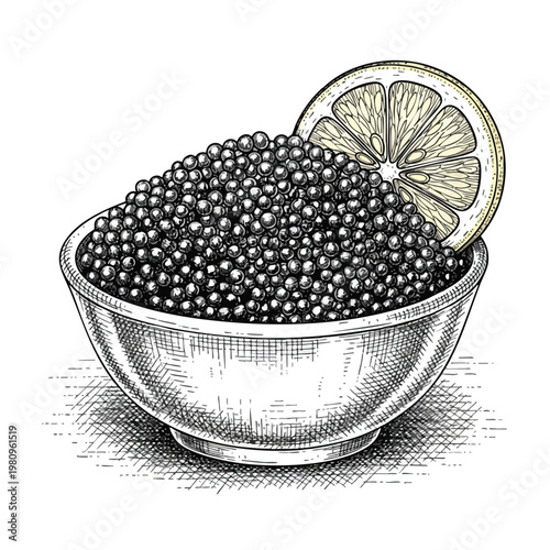 Fresh Silver Berries in a Stylish Bowl with Lemon Slice for Healthy Snacking