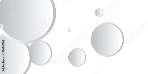Illustration white background circle shape background, layered circles with soft shadows and gentle gradients, vector illustration art