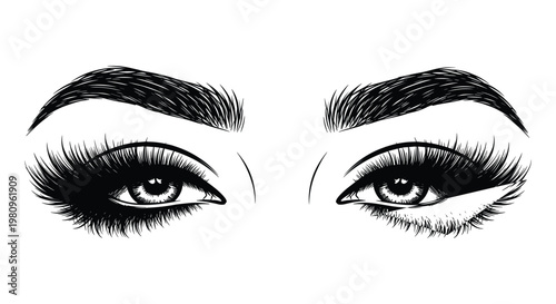 Set of Makeup Brushes Including Foundation, Eyeshadow, and Powder Brushes for Beauty, Cosmetics, and Professional Makeup Design Projects