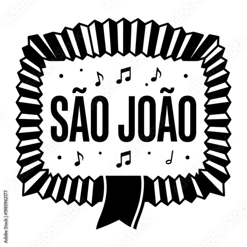 Festa Junina rustic celebration icon set black silhouette