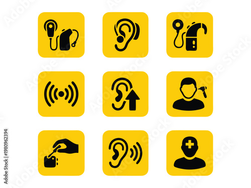 Hearing Aid Icons Collection.