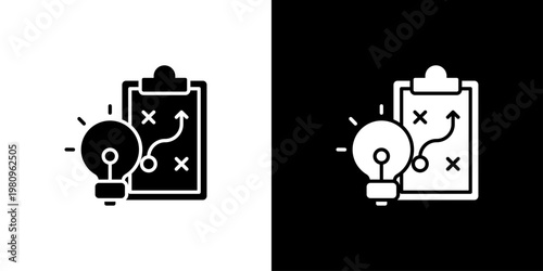 Strategy Icon Sheet Black And White