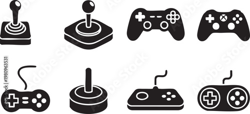controller silhouette collection black white gaming controllers