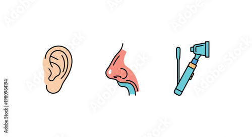 Otolaryngology Line art vector clean illustration