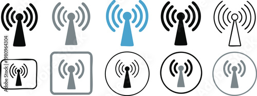 wifi symbol collection network signal transmitter reception vector set