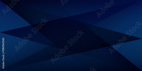 Black dark navy blue silver abstract pattern background. Geometric shape. Line triangle angle fold polygon diamond 3D. Color gradient ombre. Rough grain noise. Light shadow. Matte shimmer. Minimum.