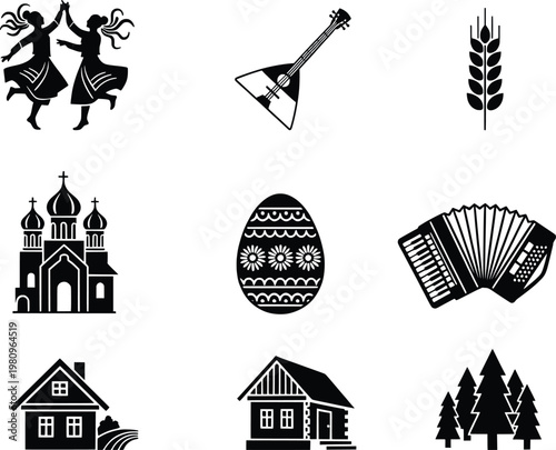 Russian Cultural and Folklore Icon Set
