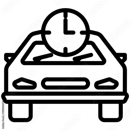 minimal line transport service icon rental vehicle booking mobility travel transportation concept