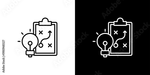 Strategy Icon Sheet Black And White