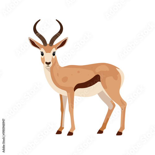 Elegant springbok stands gracefully in the african savanna landscape