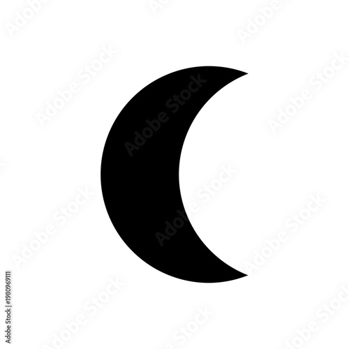Moon black solid icon