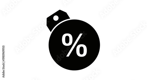 3d percentage symbol tag for sales discounts and financial promotions