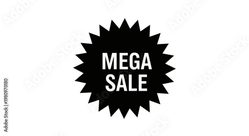 bold mega sale burst badge for retail advertising and promotions
