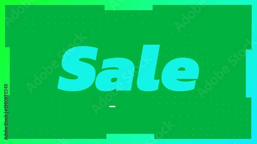 Animation of green sale text on white background