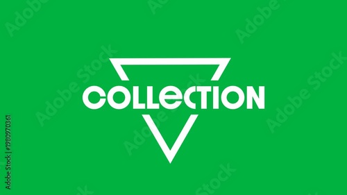 Animation of new collection text in repetition on black background