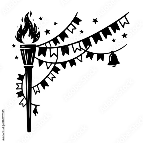 Bonfire safety icon set for camping and outdoor festival